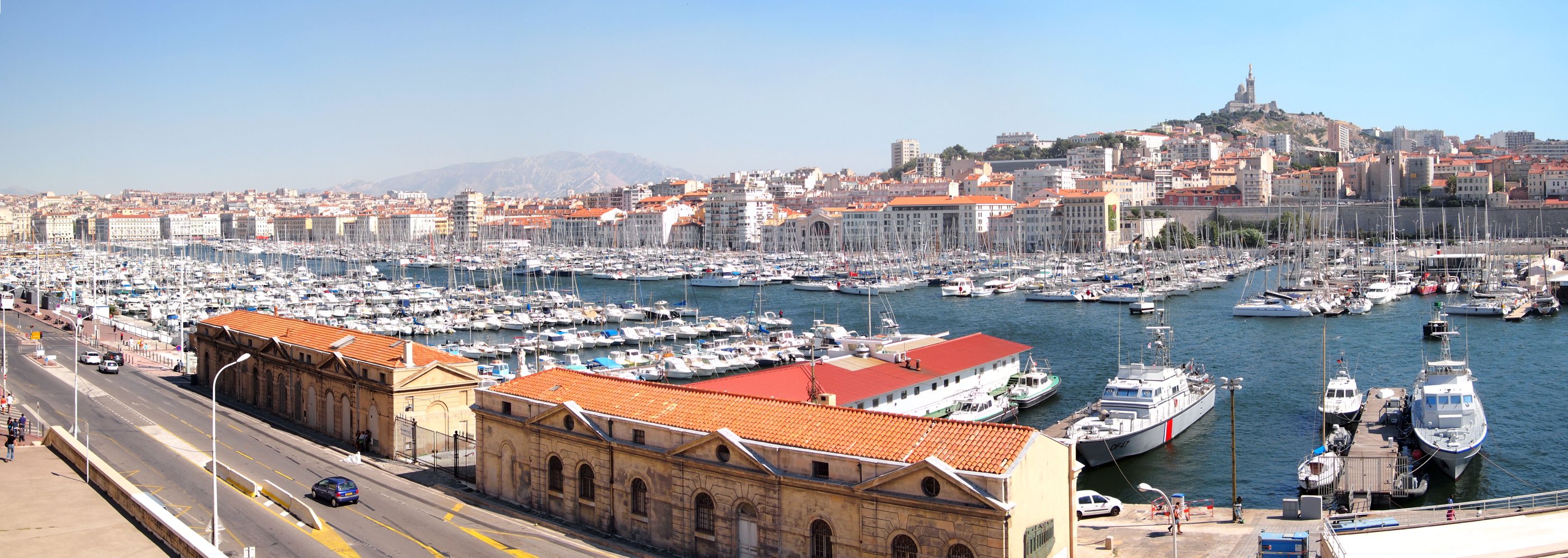 Vue du Vieux-Port de Marseille et de Notre-Dame de la Garde